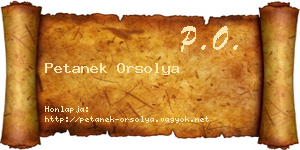 Petanek Orsolya névjegykártya